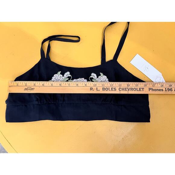 NWT Rya Collection Magnolia Bralette Set Short Pajamas Stretch Black Women's M - Picture 7 of 12